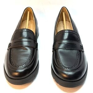 LifeStride Women's London 3 Lug Sole Penny Loafers Black Size 11W NWT/BOX